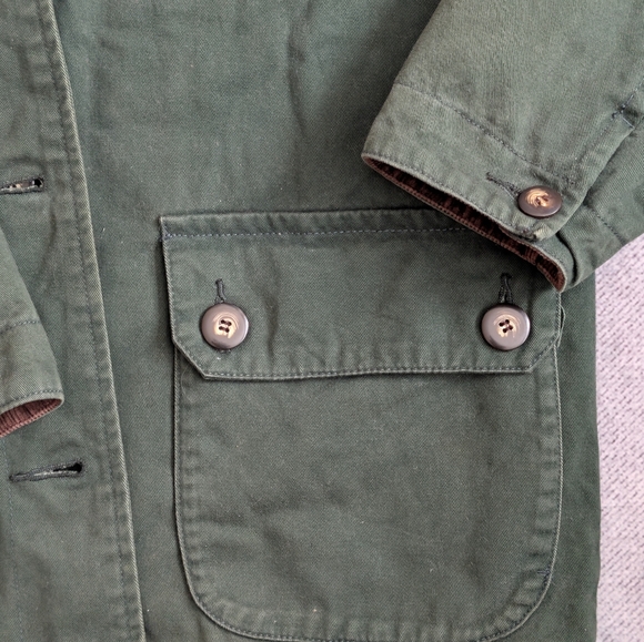 VTG St Johns Bay Jacket Men Small Corduroy Collar Plaid Flannel Lined Chore - Picture 6 of 8